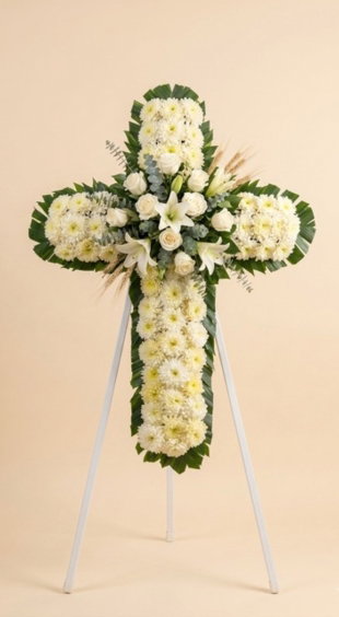 Cruz Fúnebre, arreglo Floral